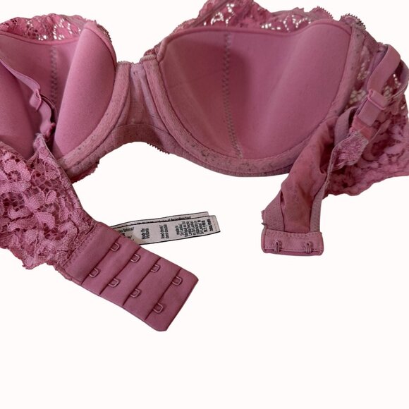 Victorias Secret Lace BraSize 38B Dusty Pink Body by Victoria Lined Demi - Picture 11 of 14